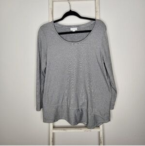J.Jill Pure Jill tunic top womens large black white stripe
